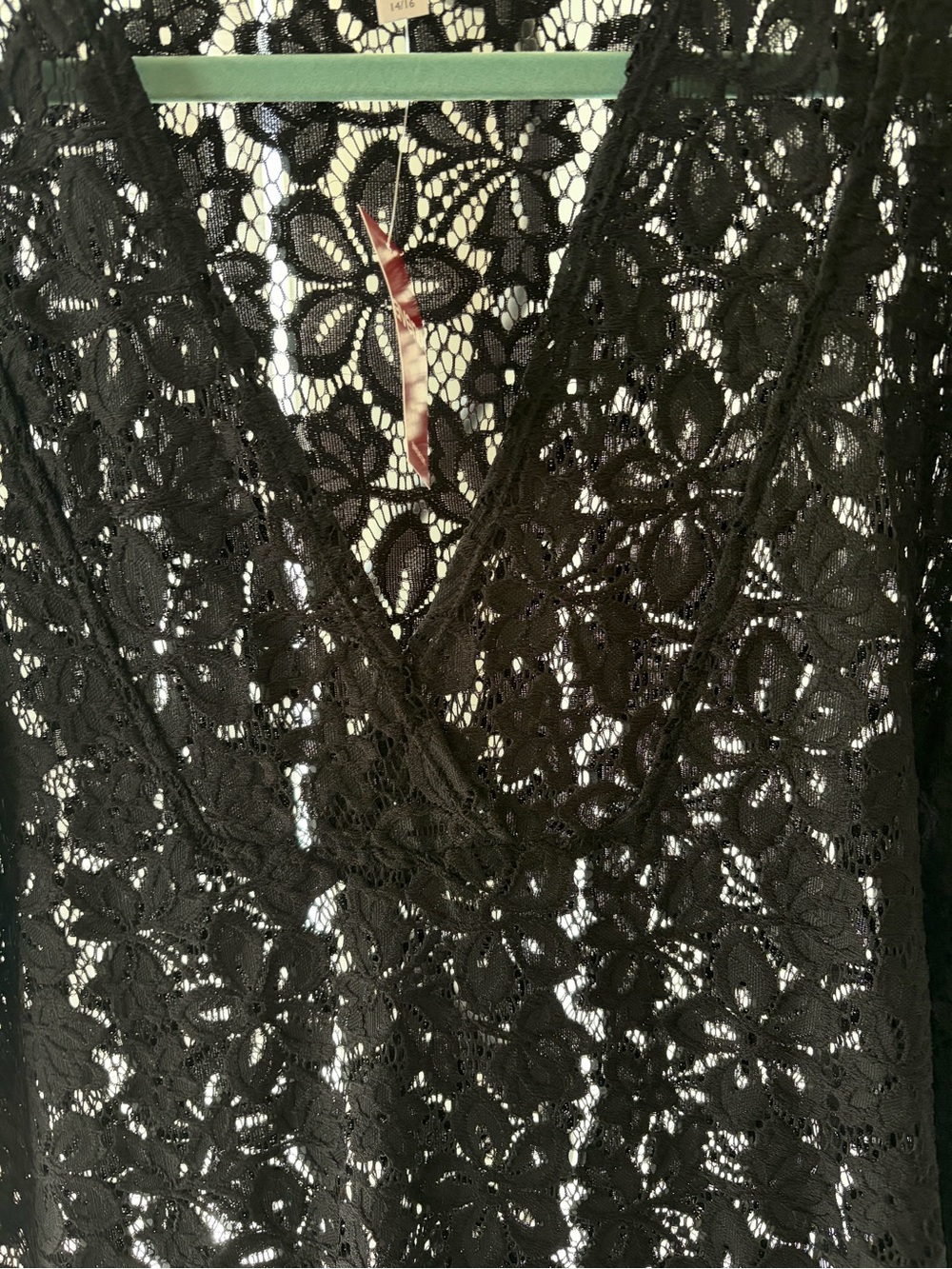 Avenue Black Lace Swim Coverup NWT 14/16 - Picture 3 of 4